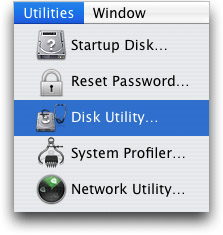 disk utility menu